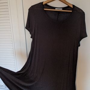 black shirt sleeve knit dress